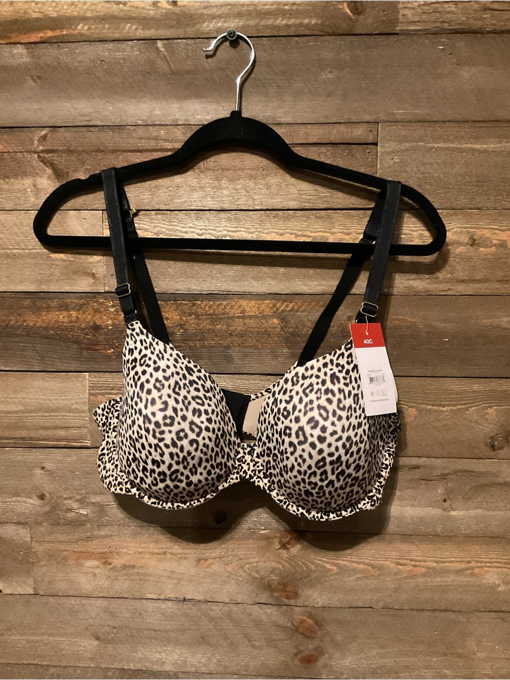 Women’s Joyspun Leopard Print Smoothing T-Shirt Bra Size 40C NWT